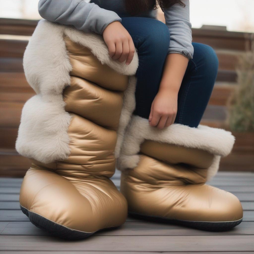 DIY Your Own Moon Boots Using Old Pillows